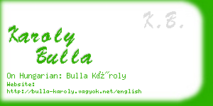 karoly bulla business card